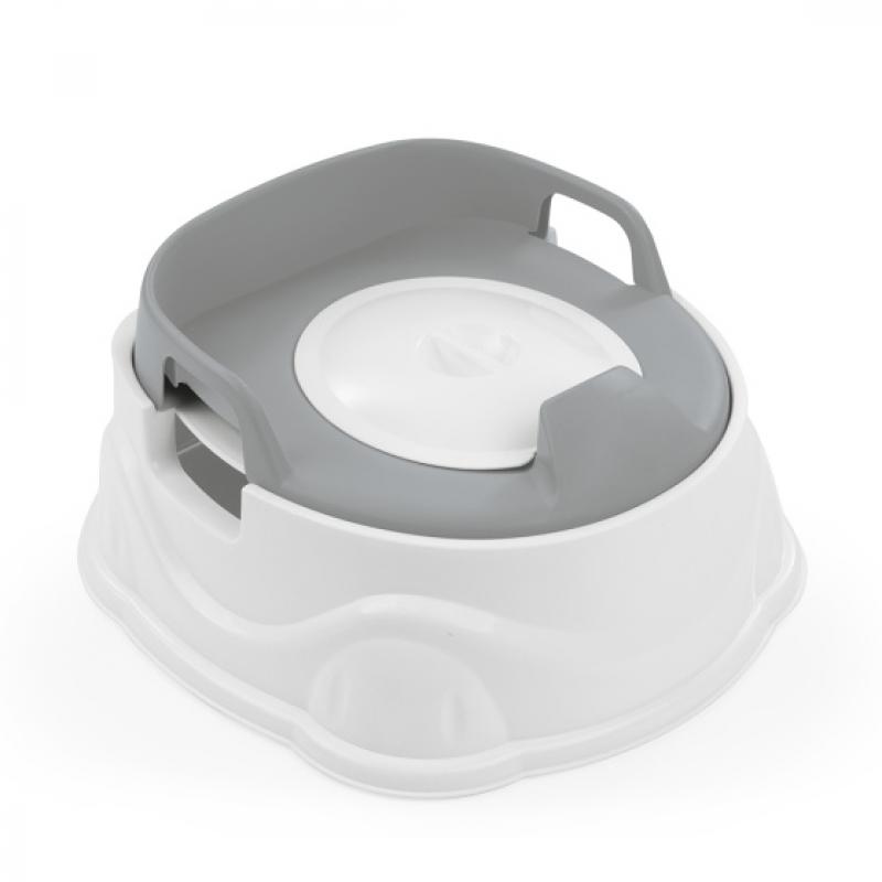 Dolu 3 in 1 Educatief Plaspotje met Toiletverkleiner Wit/Grijs