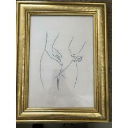 Gouden lijst met moderne print
