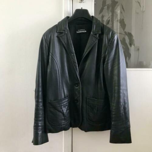 Jas/Jack zwart leer Leatherstyle maat 44/46