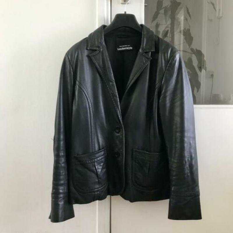 Jas/Jack zwart leer Leatherstyle maat 44/46