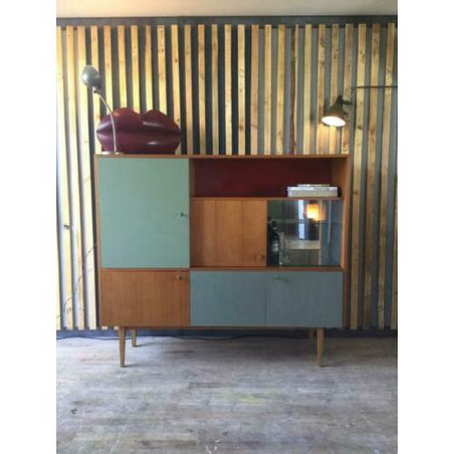 Vintage jaren’60 teakhouten kast meubel wandkast buffetkast