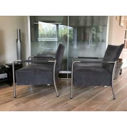 Bert Plantagie 2 Fauteuils model Class Grijze Alcantara IGST