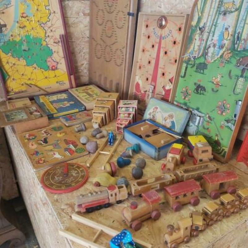 Partij retro vintage houten speelgoed 50 stuks!!!
