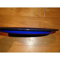 Oud emaille bord kobaltblauw diameter 28 cm