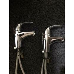 Grove wastafelkranen kraan 2x