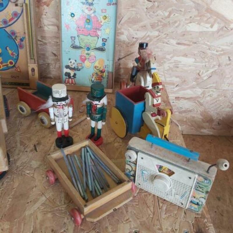 Partij retro vintage houten speelgoed 50 stuks!!!