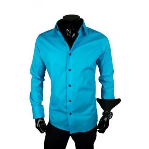 NIEUW Italiaans Heren Overhemd - Turquoise M t/m 6XL