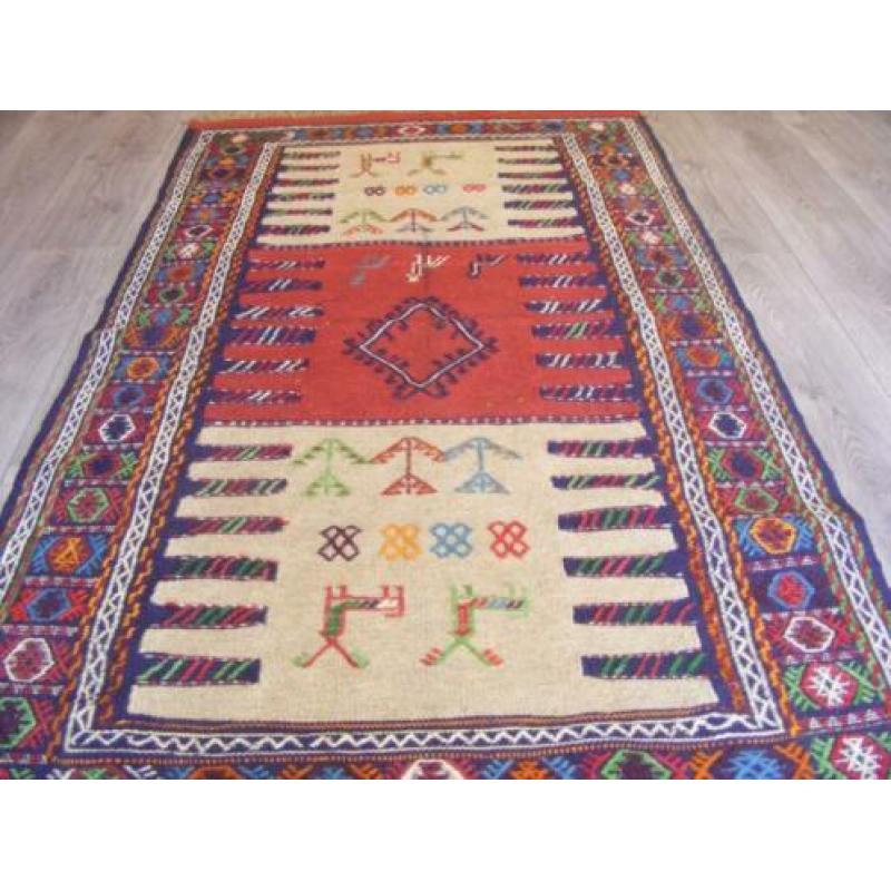 Handgeweven Perzische Tapijt/Kelim Qhochan Maat:1.00X1.85,cm