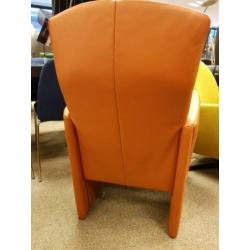Zeer Nette Jori Vinci Fauteuil Oranje Leer Stoel Fauteuils