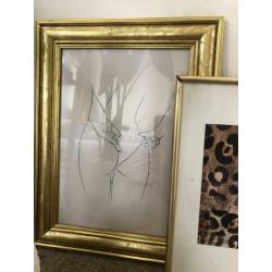 Gouden lijst met moderne print