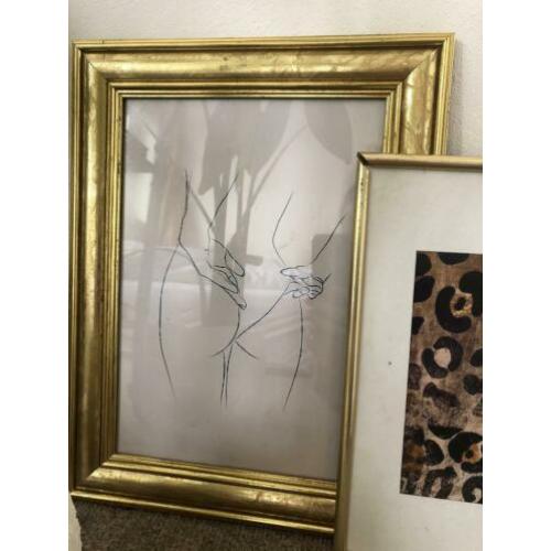 Gouden lijst met moderne print