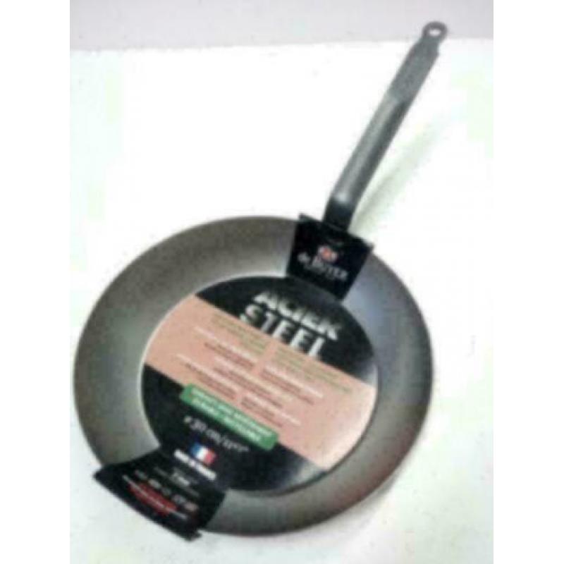 De buyer acier steel koekepan nieuw 24cm, 28cm, 30cm en 32cm