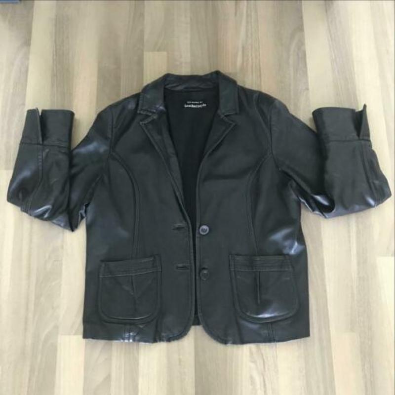 Jas/Jack zwart leer Leatherstyle maat 44/46