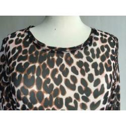 Costes Studio nieuw mesh leopard tee / shirt, maat S / M