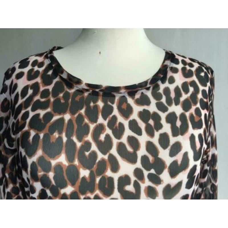 Costes Studio nieuw mesh leopard tee / shirt, maat S / M