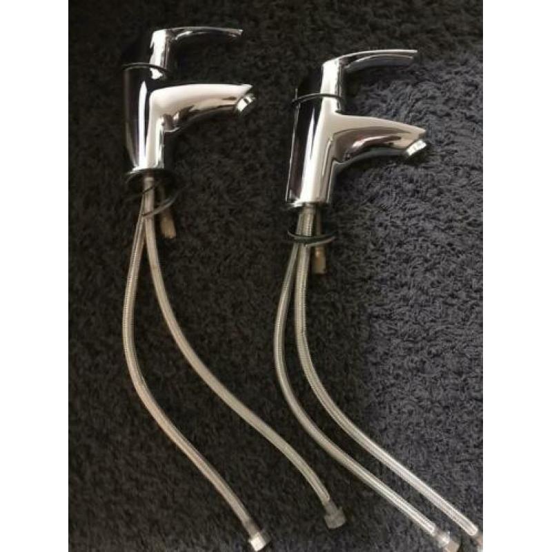 Grove wastafelkranen kraan 2x