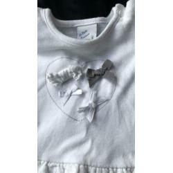 La petite couranne jurk maat 56 wit grijs