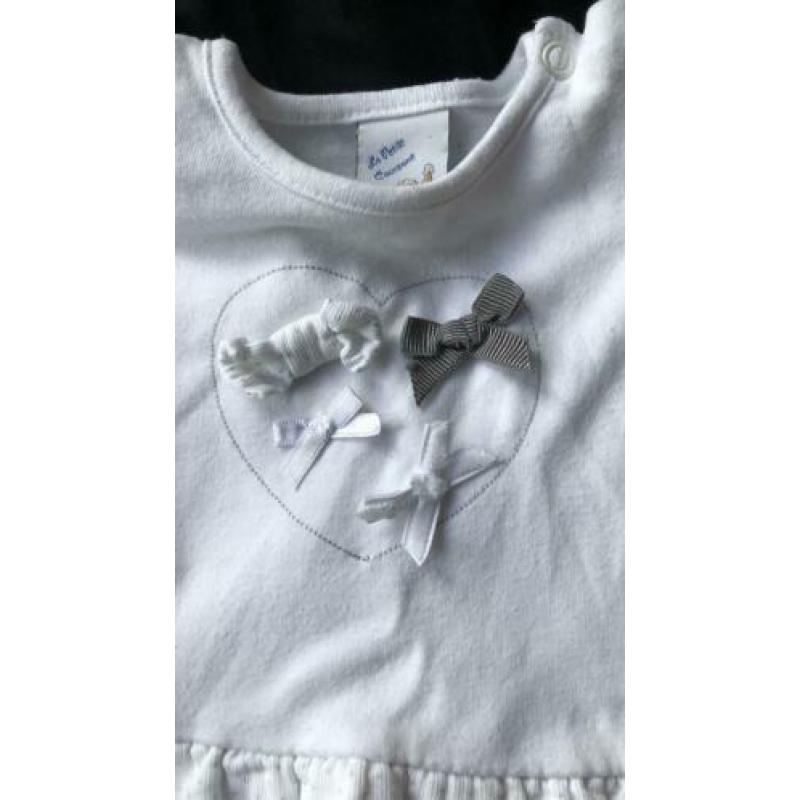La petite couranne jurk maat 56 wit grijs