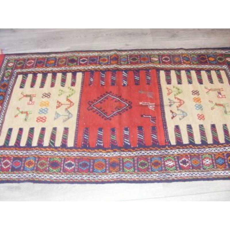 Handgeweven Perzische Tapijt/Kelim Qhochan Maat:1.00X1.85,cm