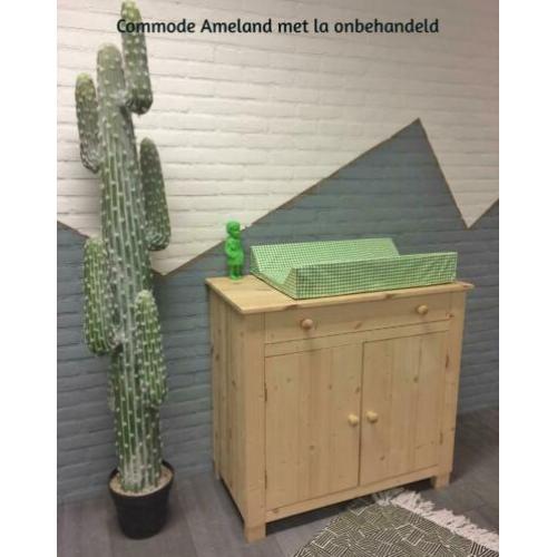 Blankhouten commode Ameland, 2 deuren+la B100xH90xD55