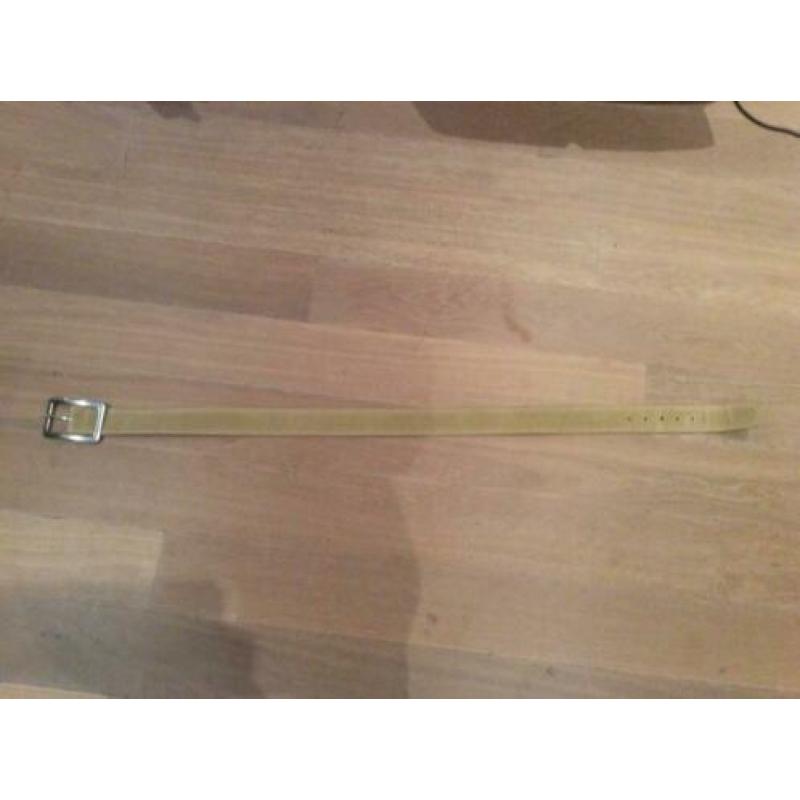 Nieuwe suède leren beige riem in maat 85 cm