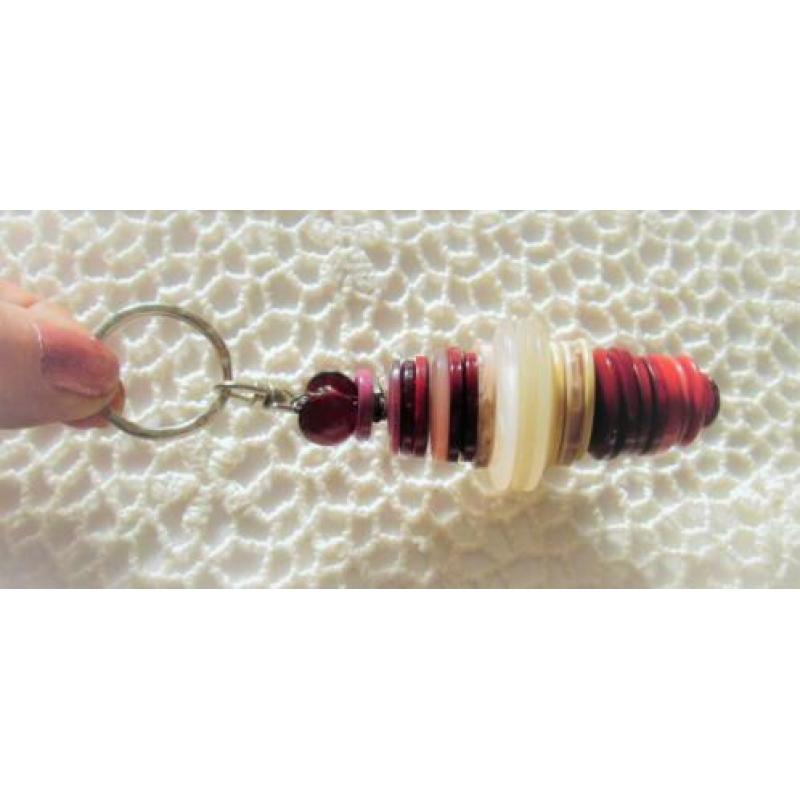 Mooie Vintage lederlook knoop nr H2023 donker bruin