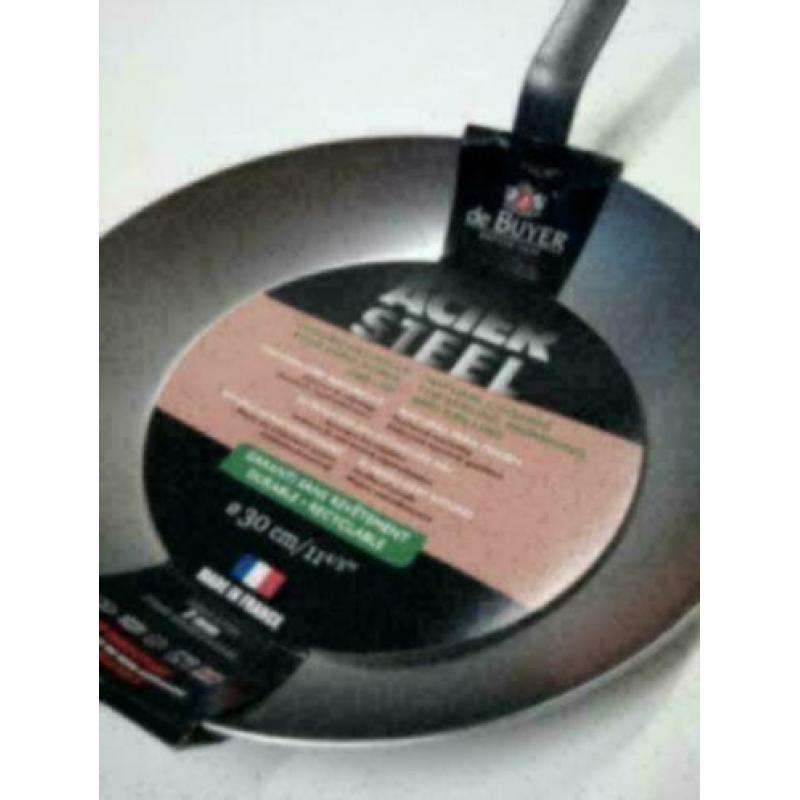 De buyer acier steel koekepan nieuw 24cm, 28cm, 30cm en 32cm