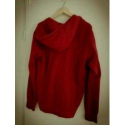 Rood hoodie vest katoen nieuw vest zonder prints maat L