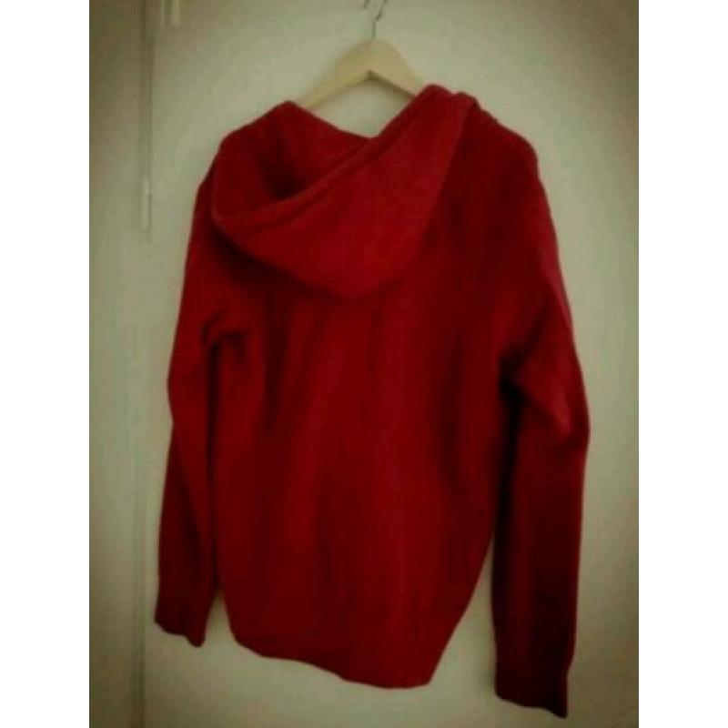 Rood hoodie vest katoen nieuw vest zonder prints maat L