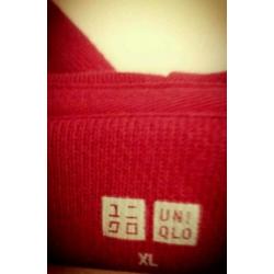 Rood hoodie vest katoen nieuw vest zonder prints maat L