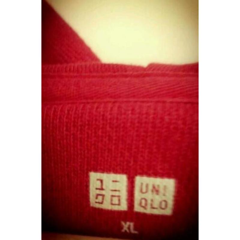 Rood hoodie vest katoen nieuw vest zonder prints maat L