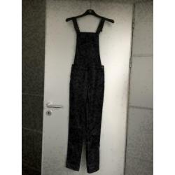 C1080 VILA maat XS=34 zwart tuinbroek broek jeans gecoat