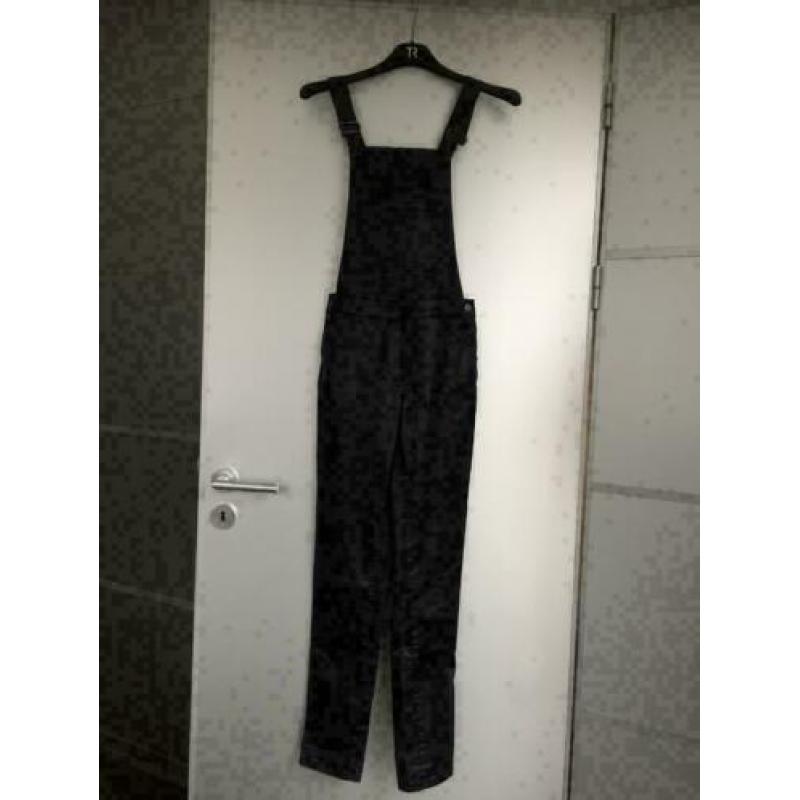 C1080 VILA maat XS=34 zwart tuinbroek broek jeans gecoat