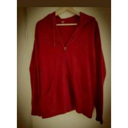 Rood hoodie vest katoen nieuw vest zonder prints maat L