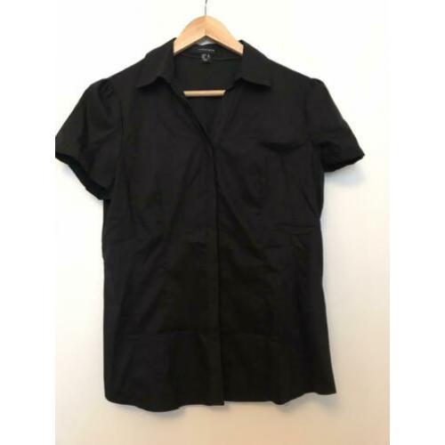 Zwarte dames blouse met korte mouwen maar 38