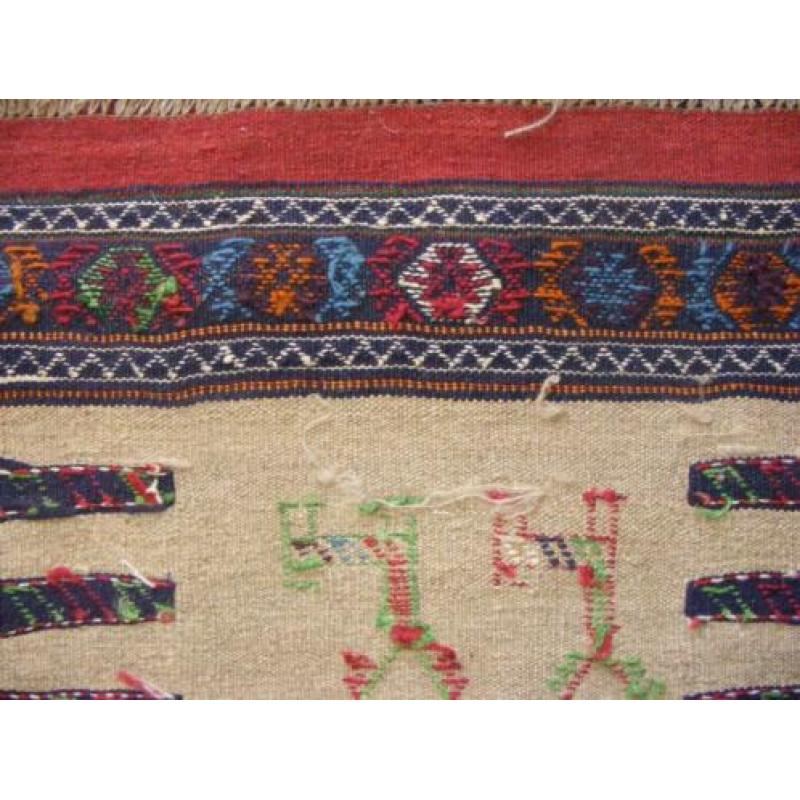 Handgeweven Perzische Tapijt/Kelim Qhochan Maat:1.00X1.85,cm