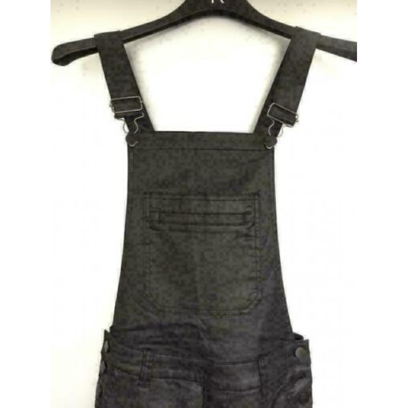 C1080 VILA maat XS=34 zwart tuinbroek broek jeans gecoat