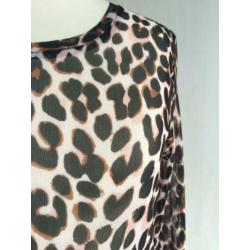 Costes Studio nieuw mesh leopard tee / shirt, maat S / M