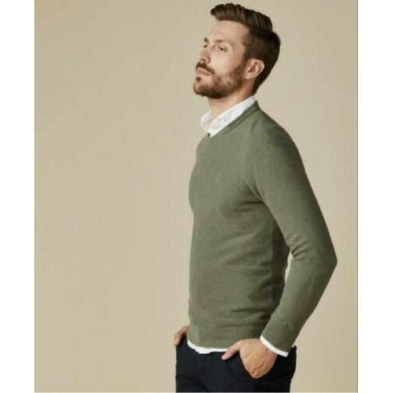 Profuomo pullover V-Neck Army (XL)