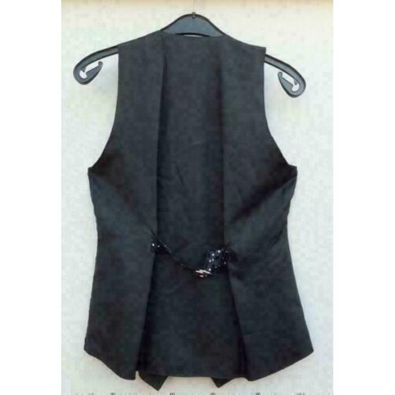 ZAZA zwart/zilverglitter getailleerd vestje mt 38