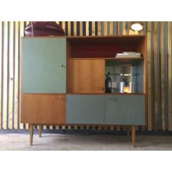 Vintage jaren’60 teakhouten kast meubel wandkast buffetkast