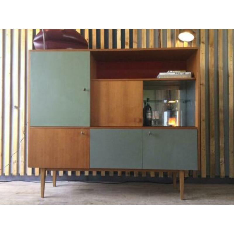Vintage jaren’60 teakhouten kast meubel wandkast buffetkast