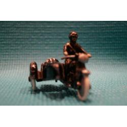 Antiek speelgoed Motor met zijspan Cofalu ca 1950