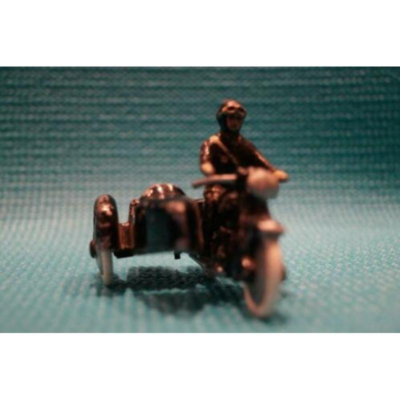 Antiek speelgoed Motor met zijspan Cofalu ca 1950