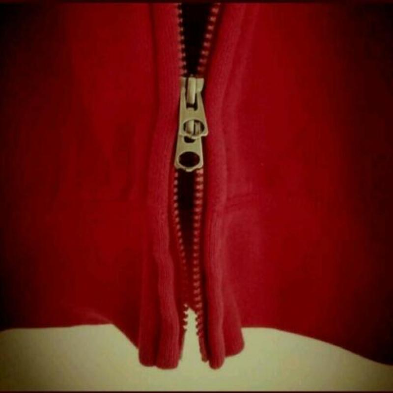 Rood hoodie vest katoen nieuw vest zonder prints maat L