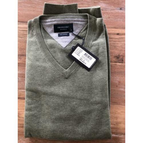 Profuomo pullover V-Neck Army (XL)
