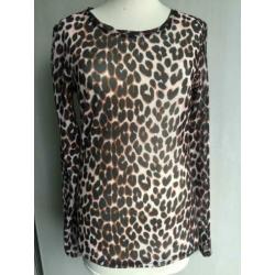 Costes Studio nieuw mesh leopard tee / shirt, maat S / M