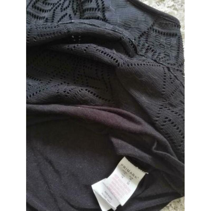 Primark top zwart bloem patroon maat 46