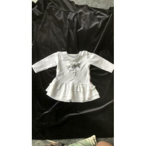 La petite couranne jurk maat 56 wit grijs