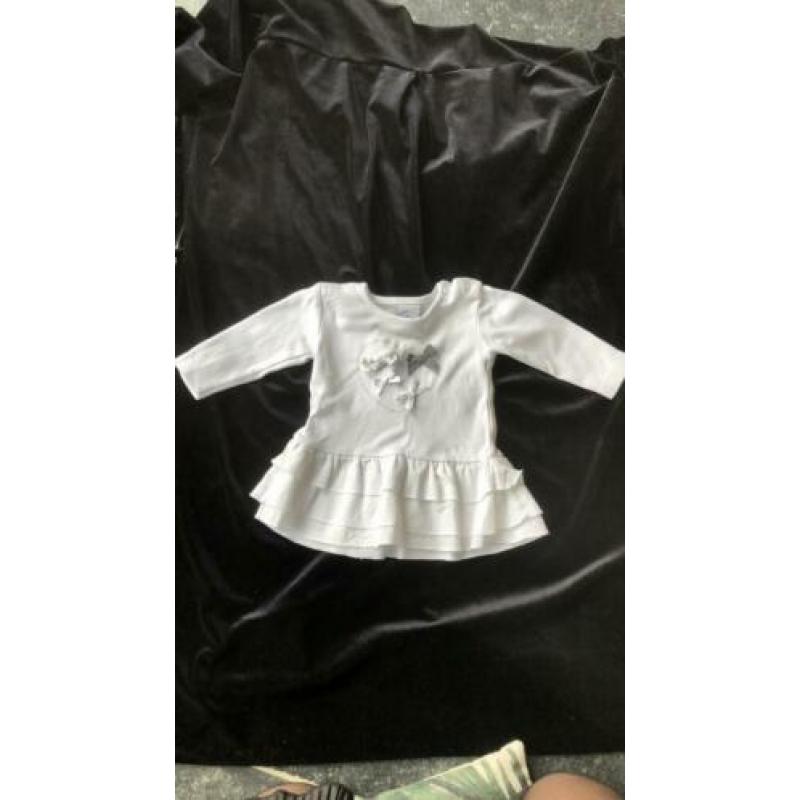 La petite couranne jurk maat 56 wit grijs